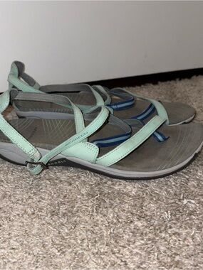 Merrell Women's Mint Green and Blue Strappy Sandals